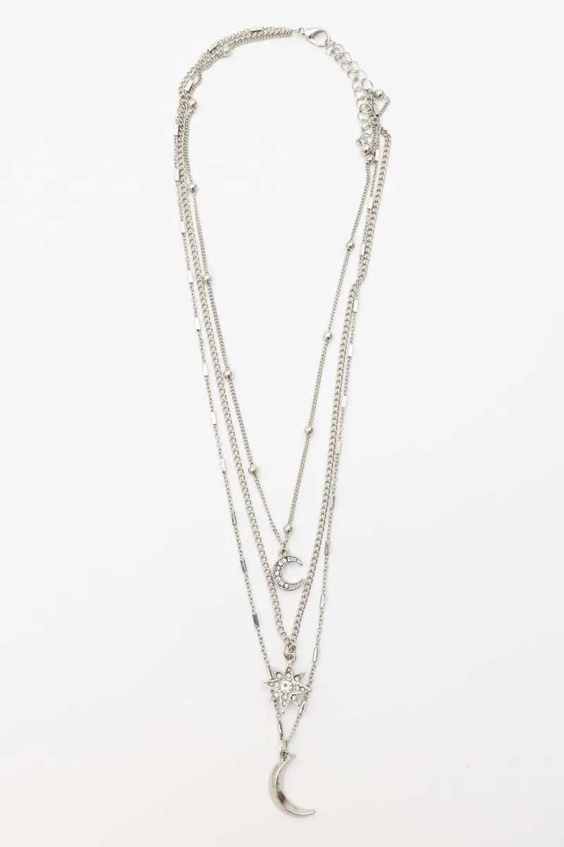 🌙⭐ Celestial Layered Necklace - Moon and Star Charms 🌜✨