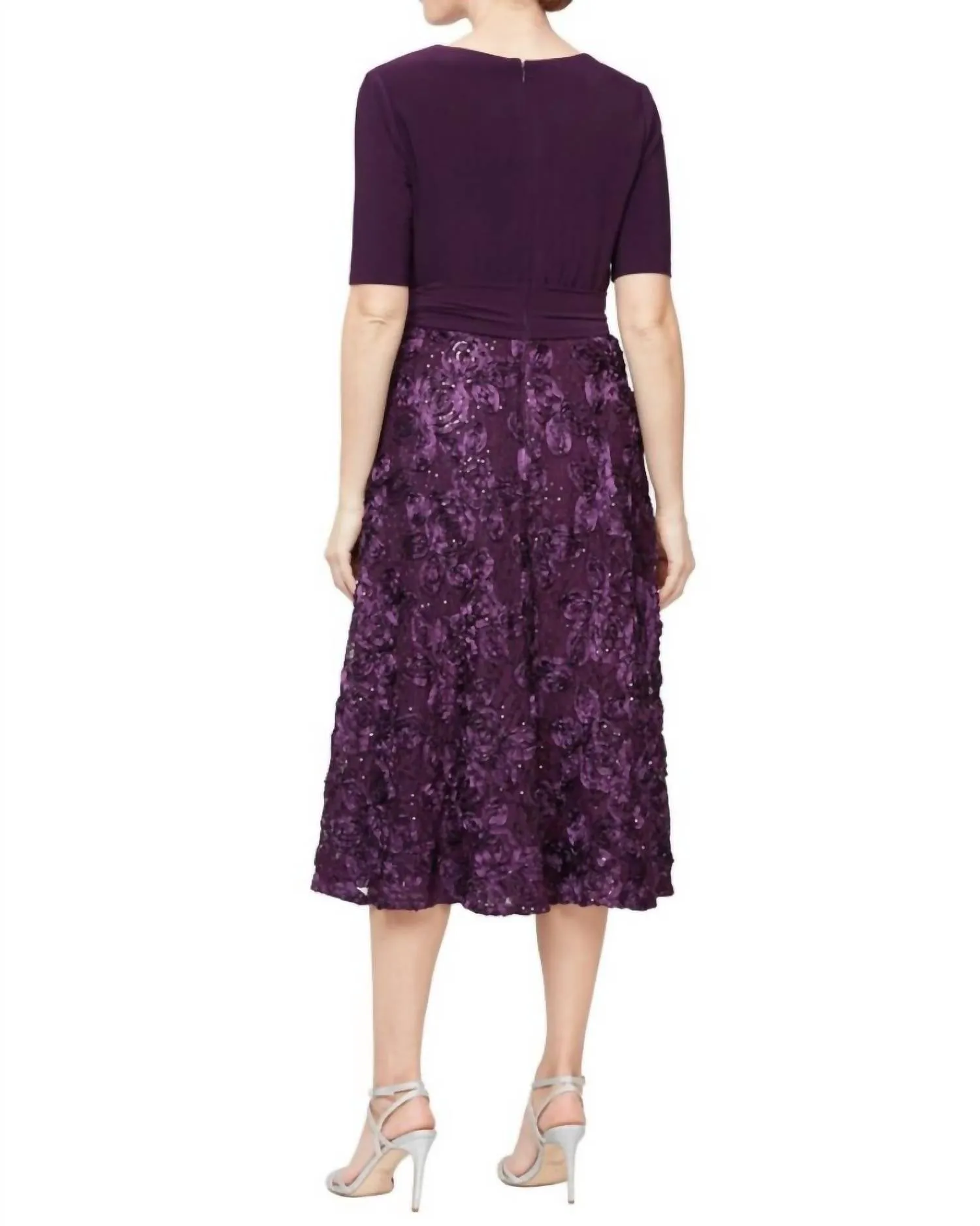 Alex Evenings - Mixed Media Midi Dress