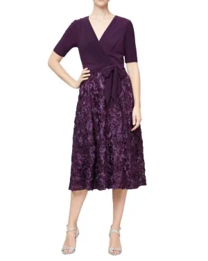 Alex Evenings - Mixed Media Midi Dress