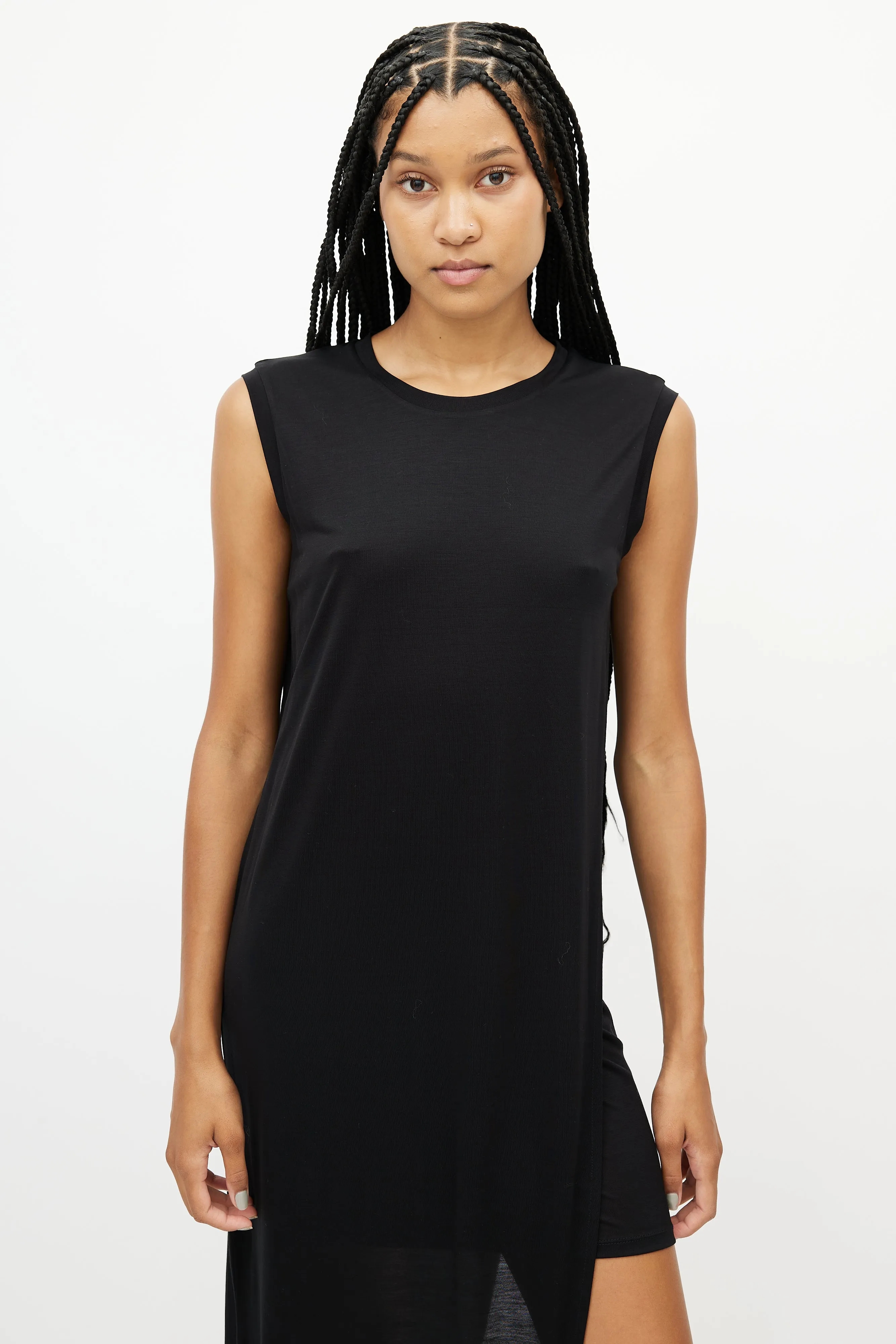 Black Layered Sleeveless Dress