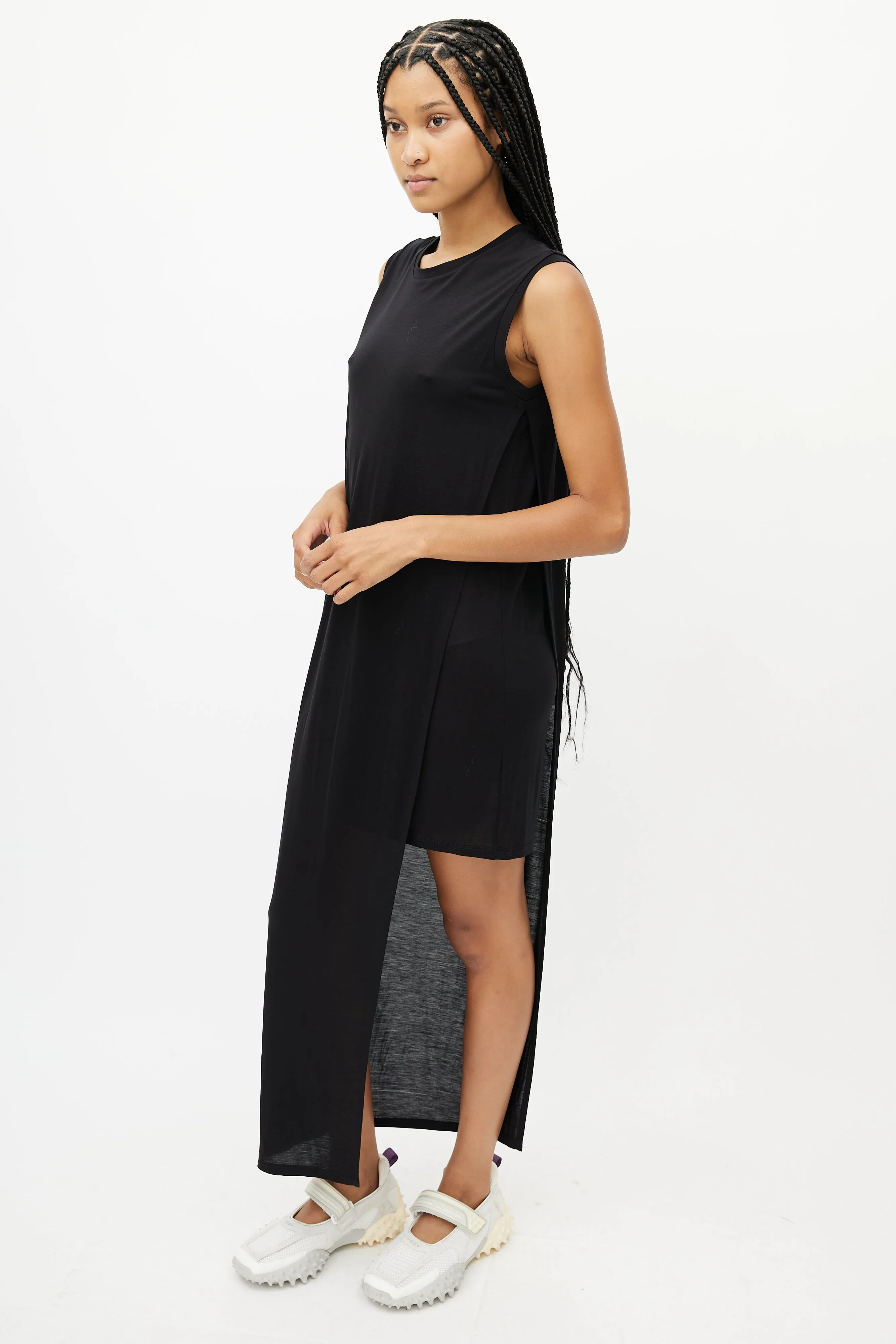 Black Layered Sleeveless Dress