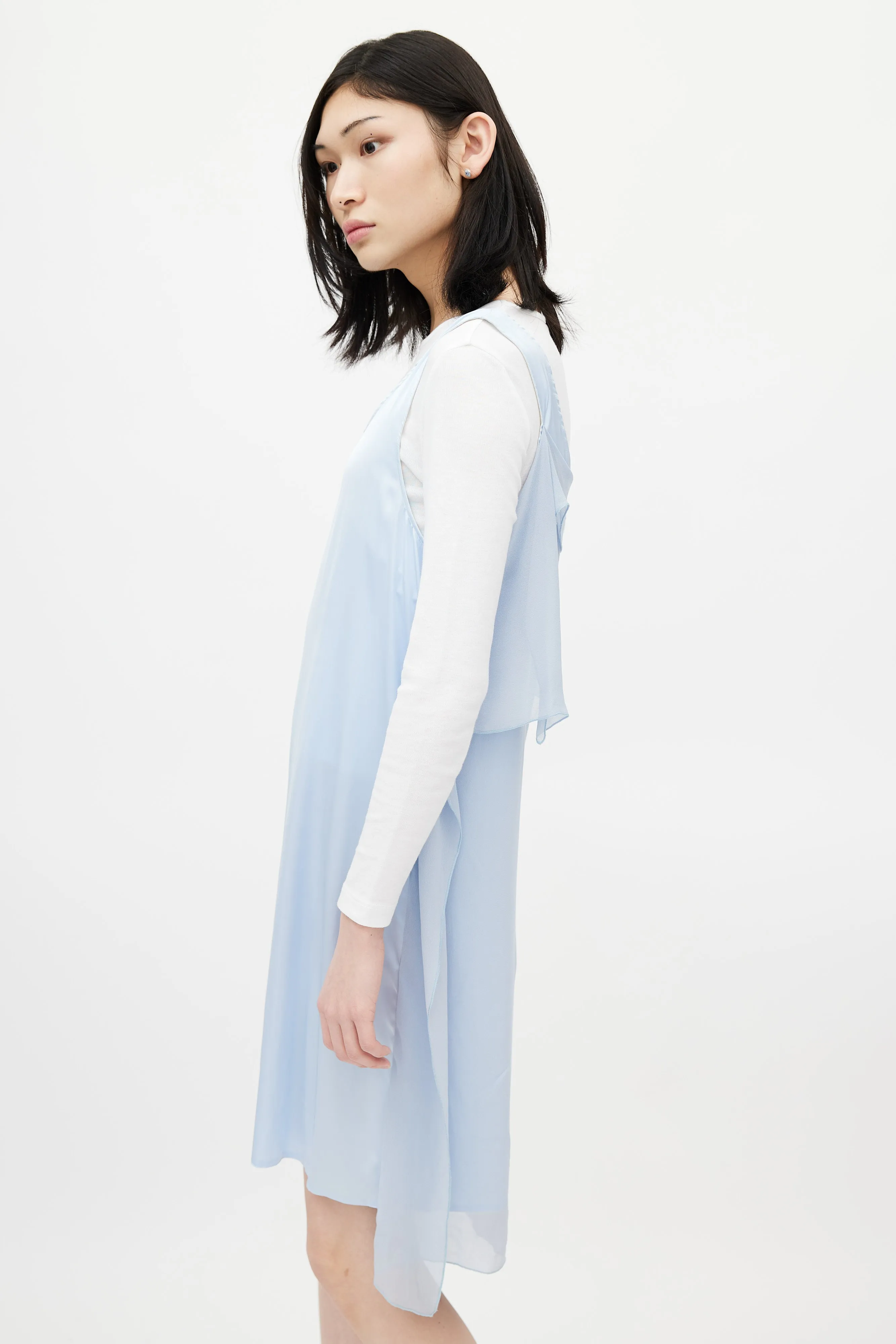 Blue Chiffon Layered Dress