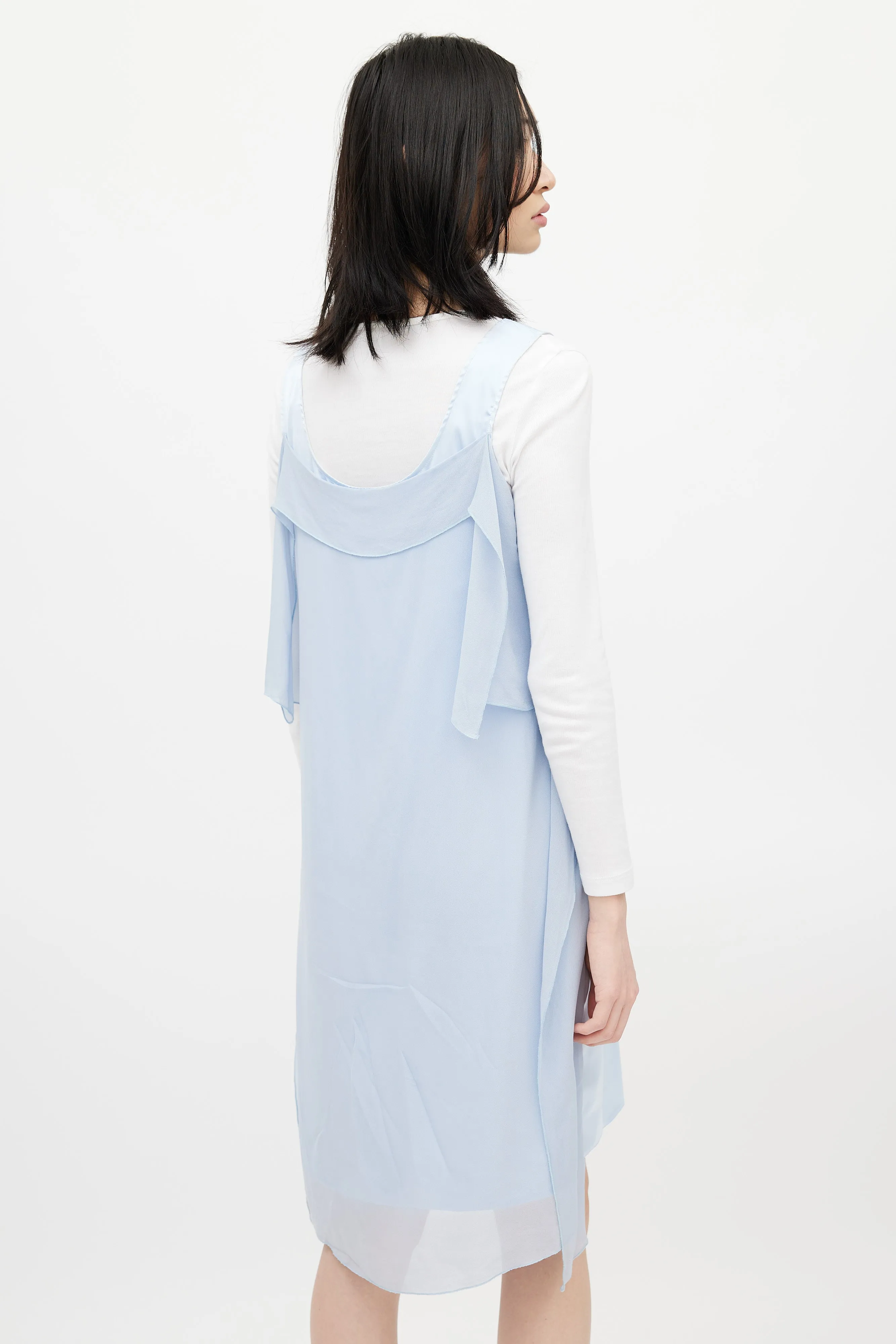 Blue Chiffon Layered Dress