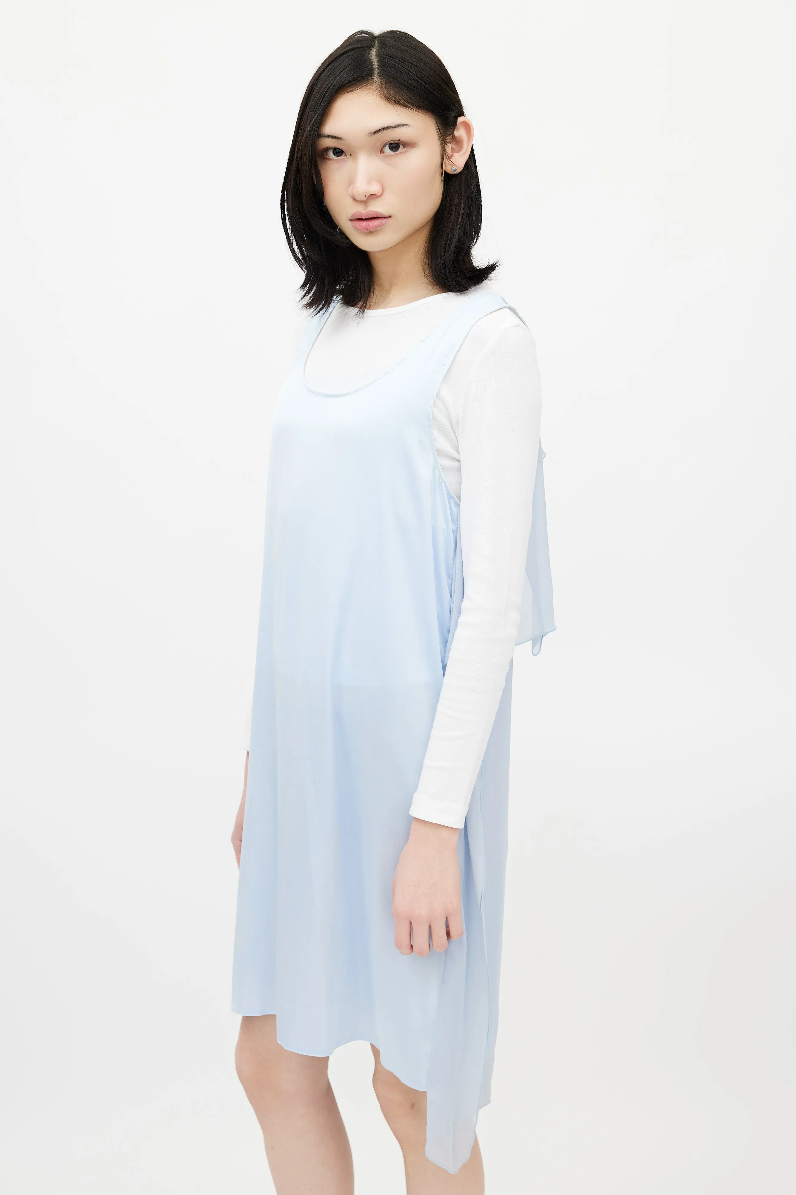 Blue Chiffon Layered Dress