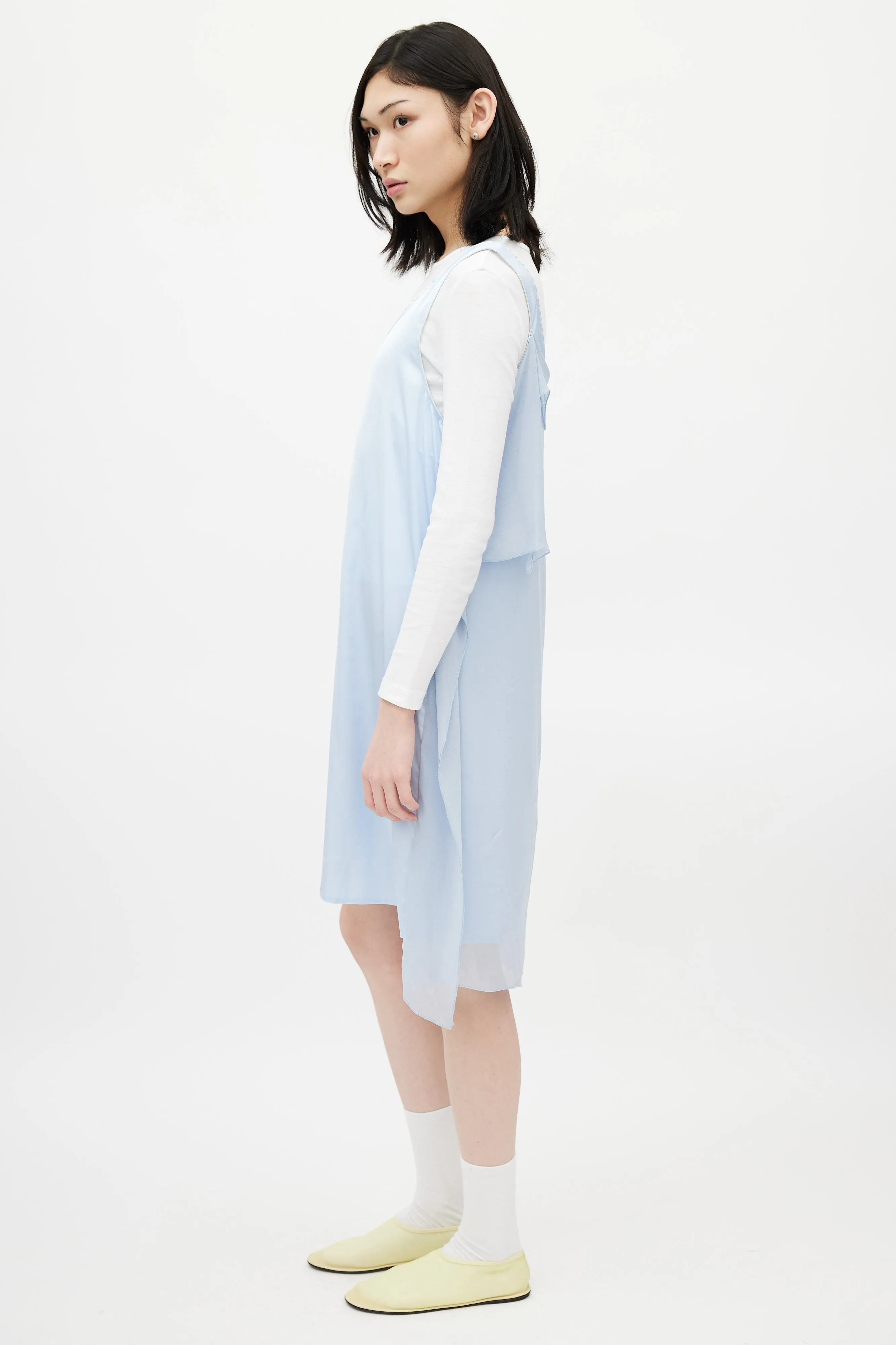 Blue Chiffon Layered Dress