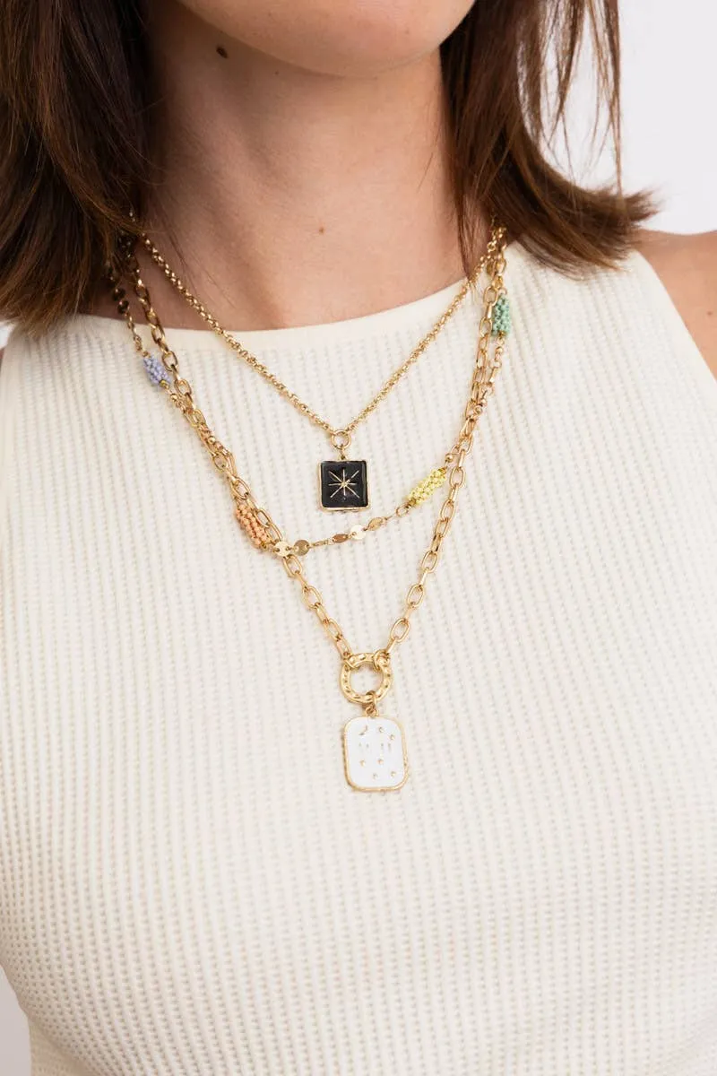 Celestial Charm Beaded Layered Necklace