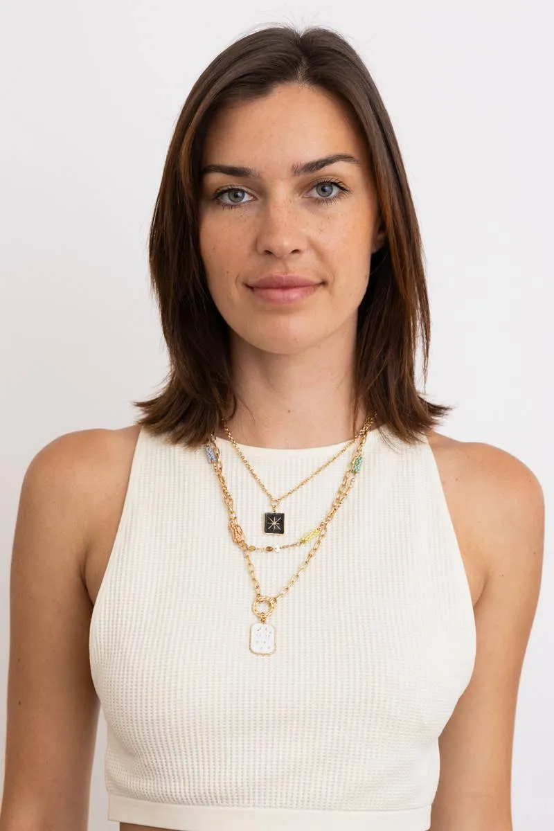 Celestial Charm Beaded Layered Necklace