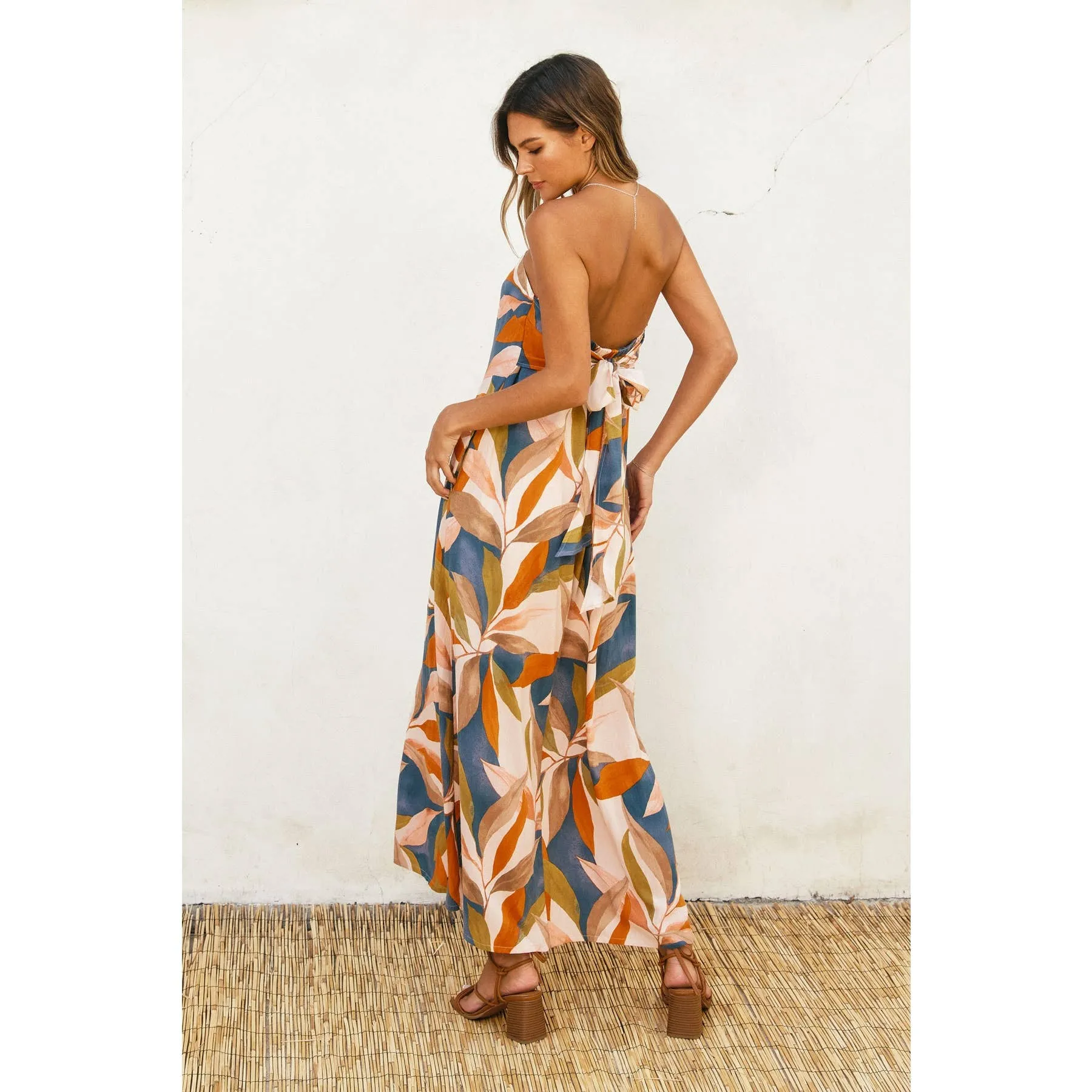 Destinations Strapless Tie Back Maxi Dress