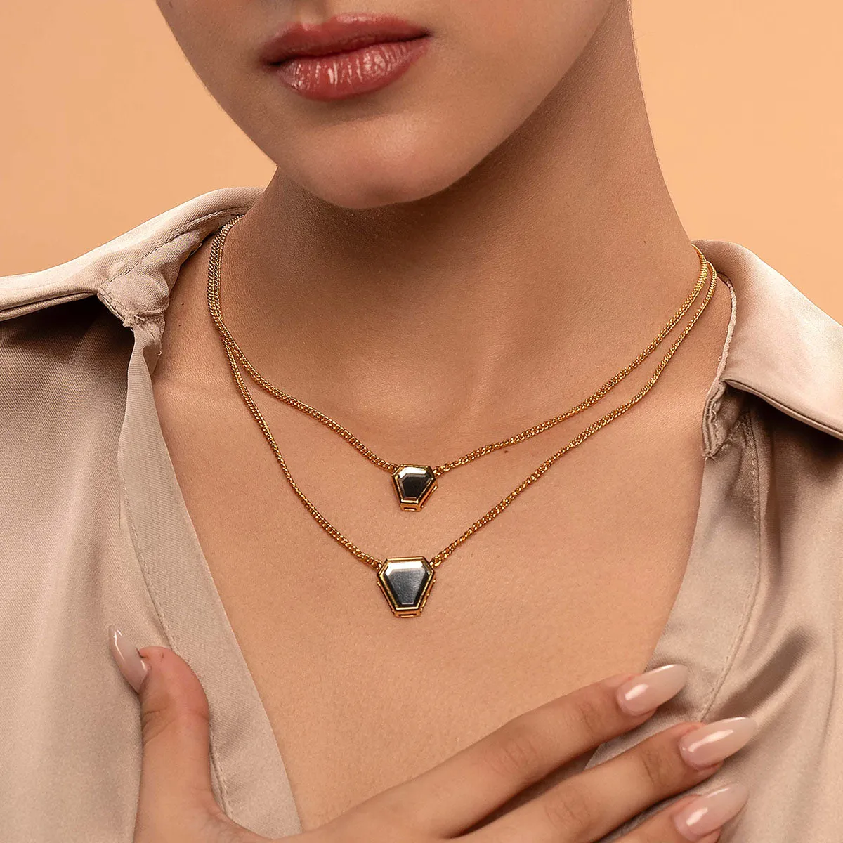 Glimmer Mirror Layered Necklace