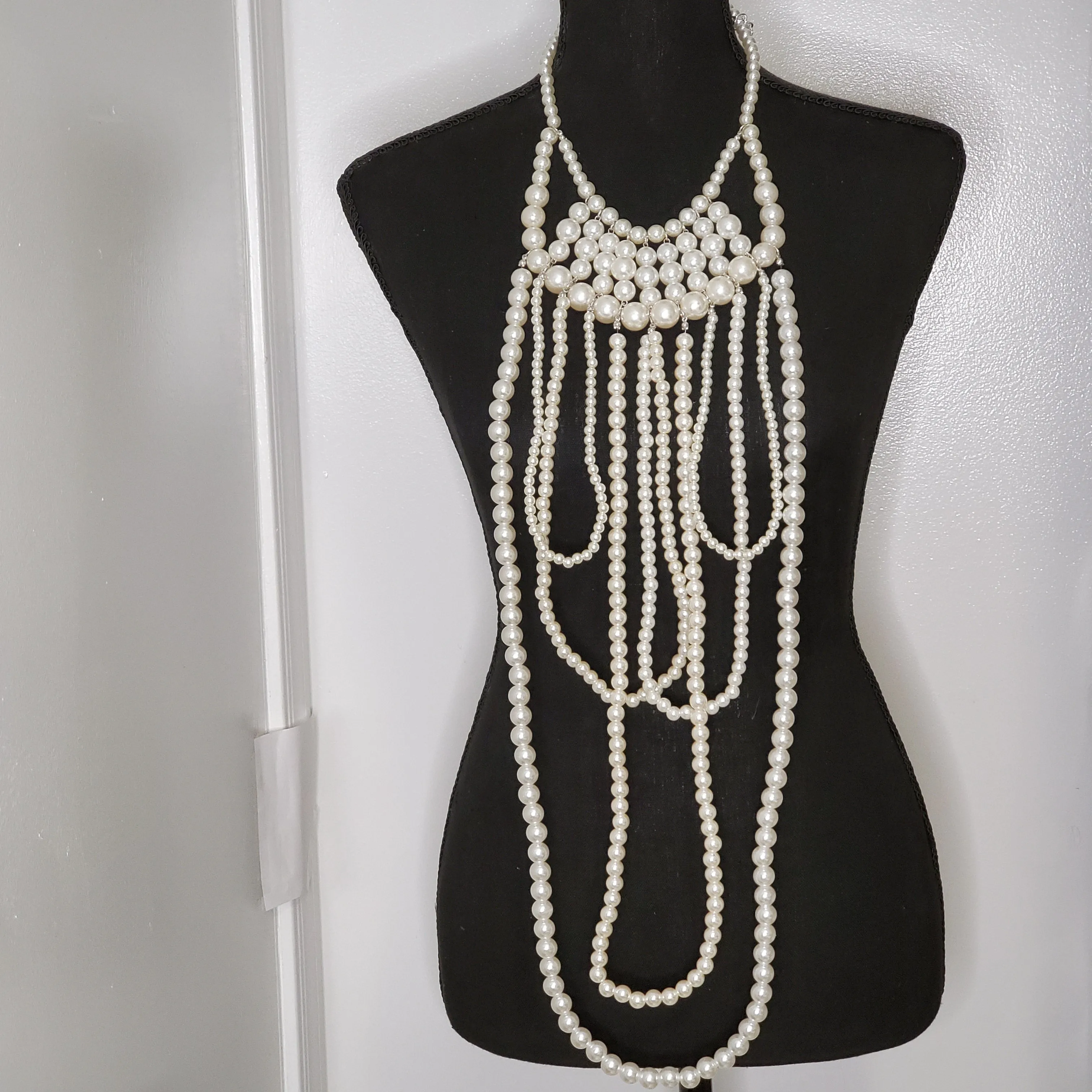 Long Layered Pearl Necklace