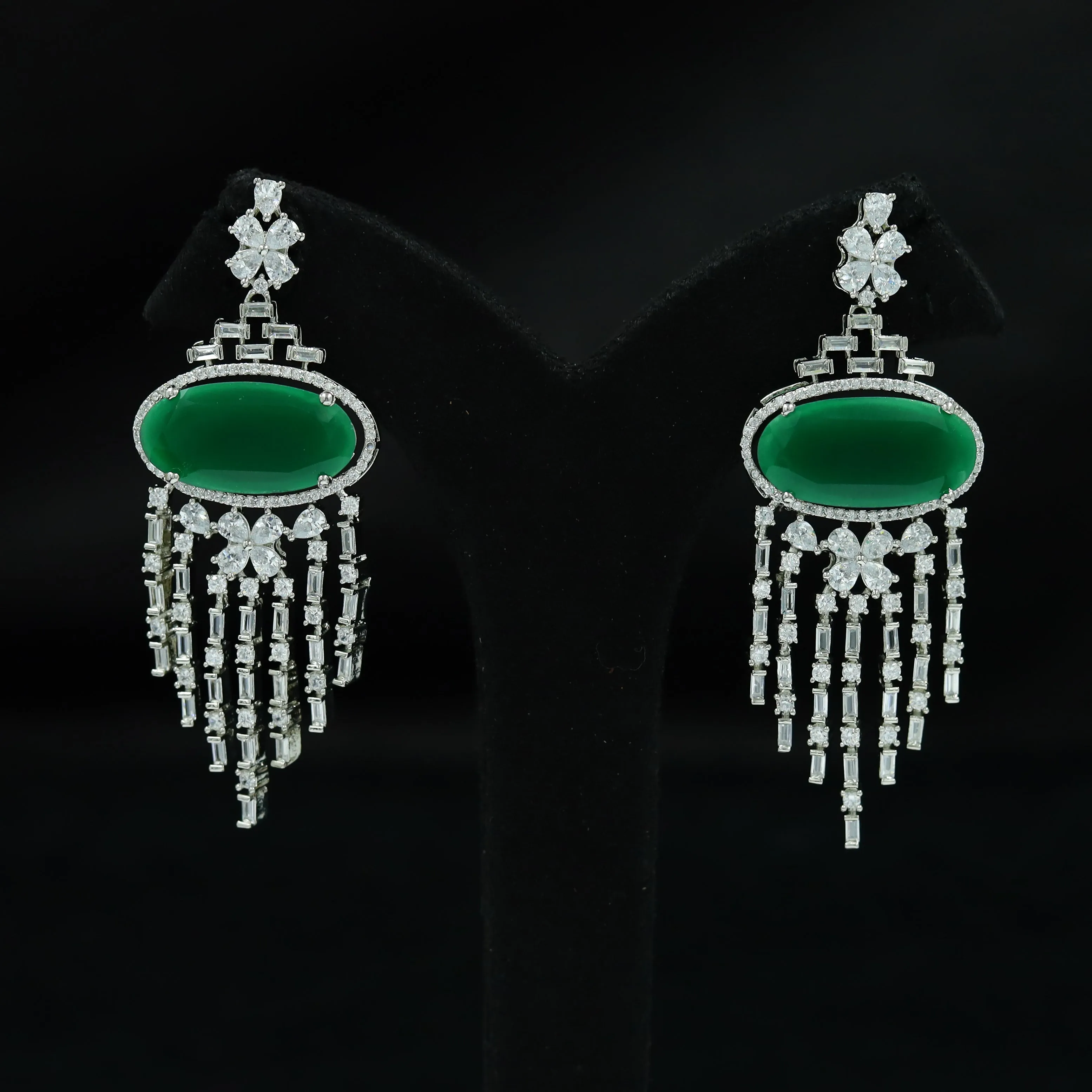 Manish Malhotra InspiredRound Neck Zircon/AD Necklace Set 12798-68