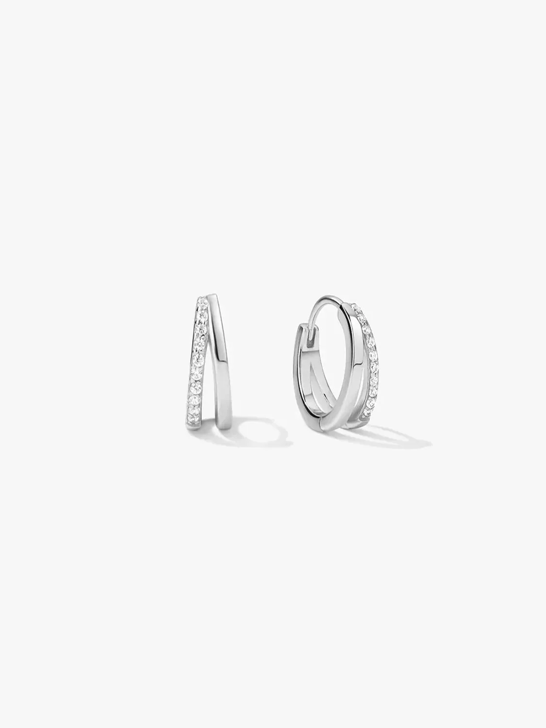 Medium Double Layered Hoops