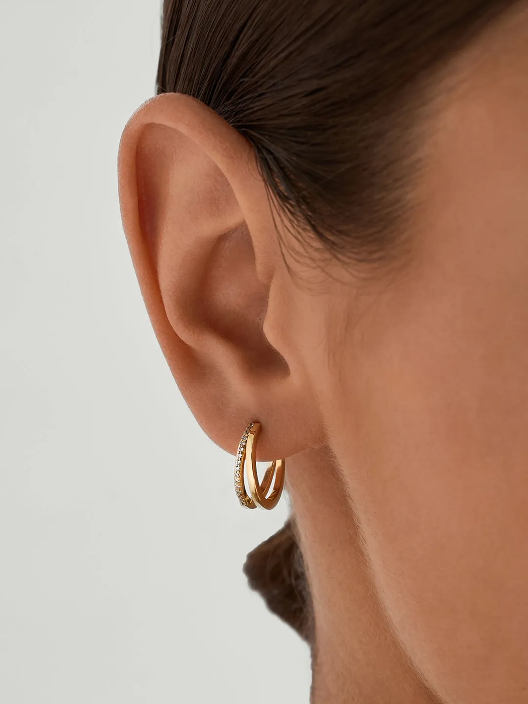 Medium Double Layered Hoops
