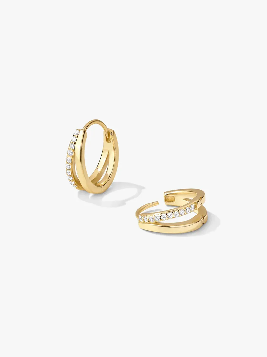 Medium Double Layered Hoops