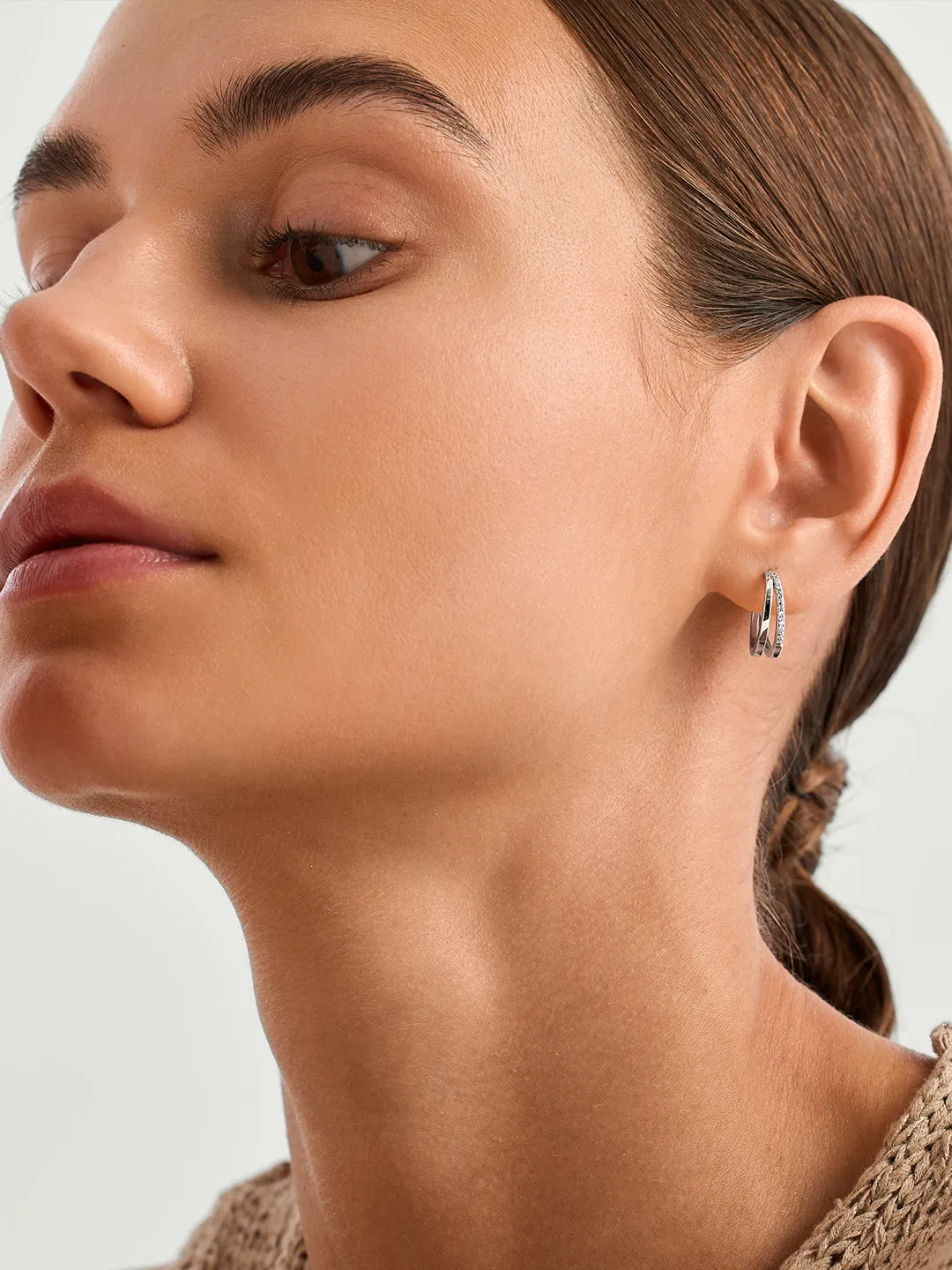 Medium Double Layered Hoops