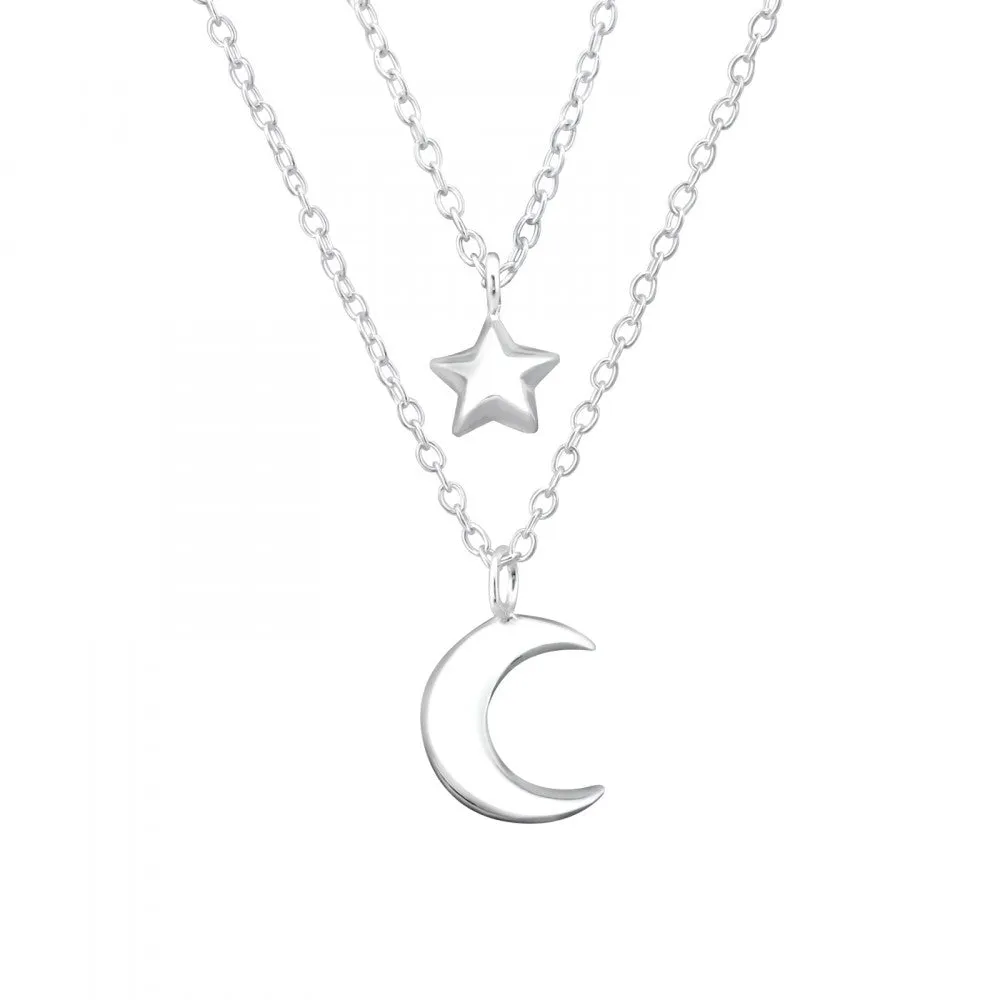 Moon & Star Layered Necklaces