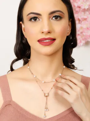 Multi Layered Choker Rose Gold Necklace