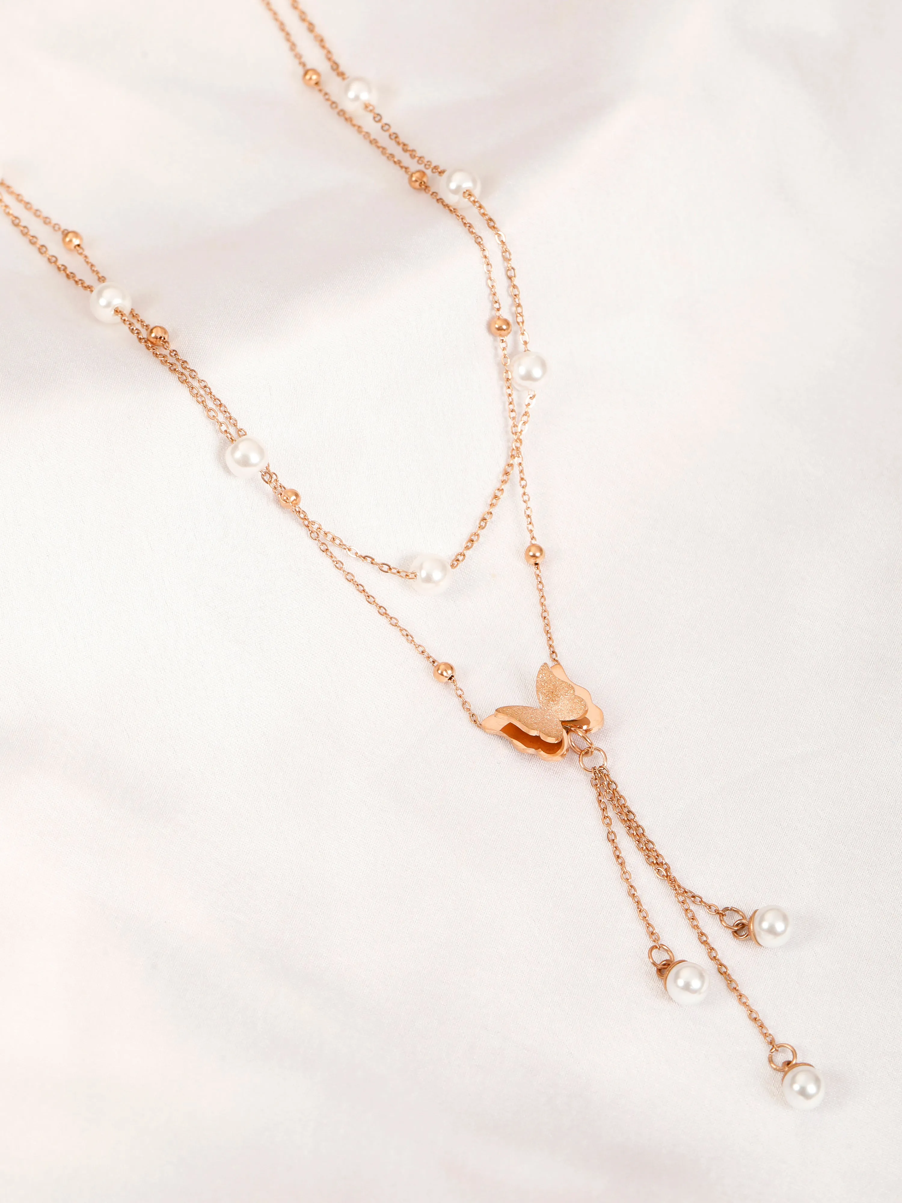 Multi Layered Choker Rose Gold Necklace
