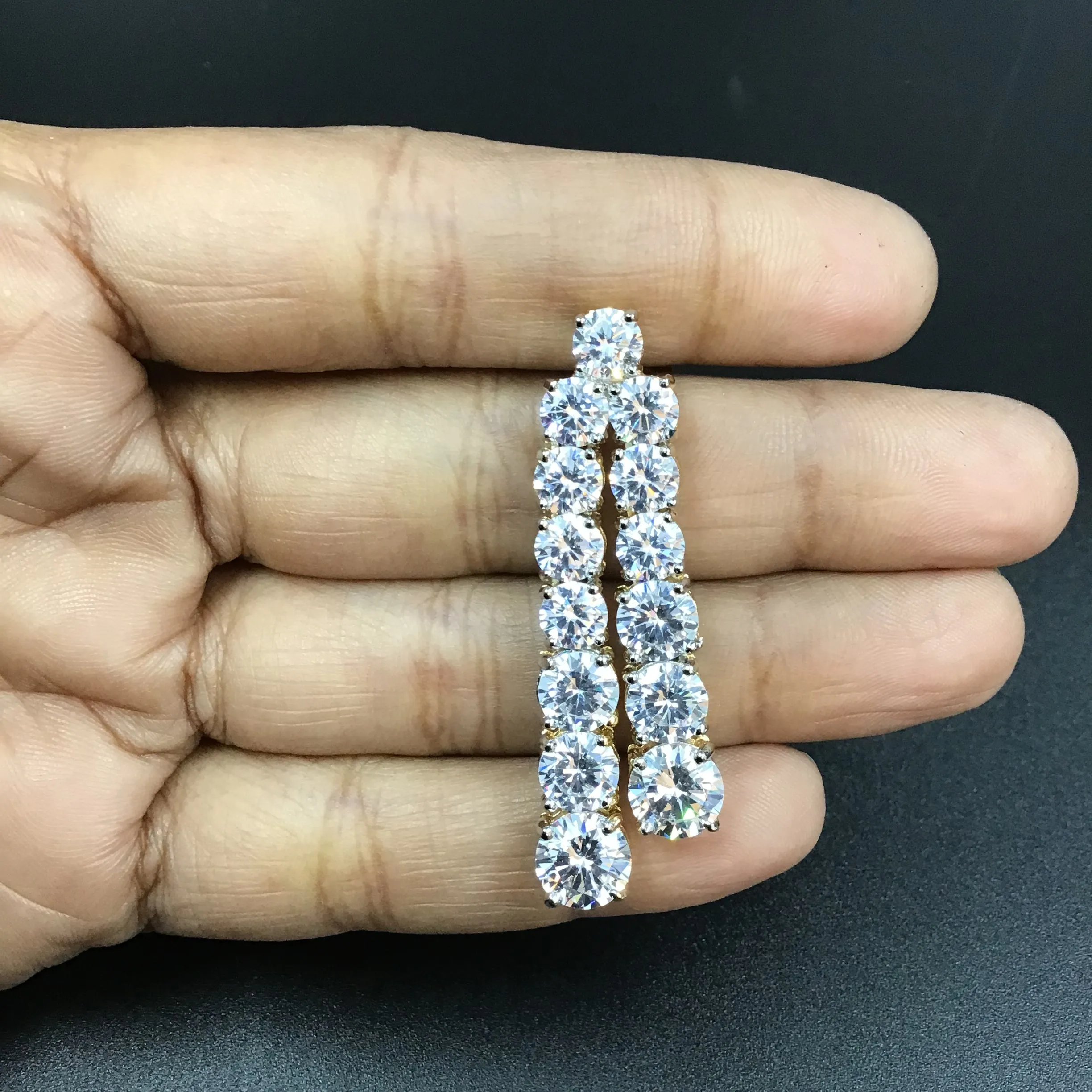 Round Neck Double Line Zircon/AD Necklace 3171-08