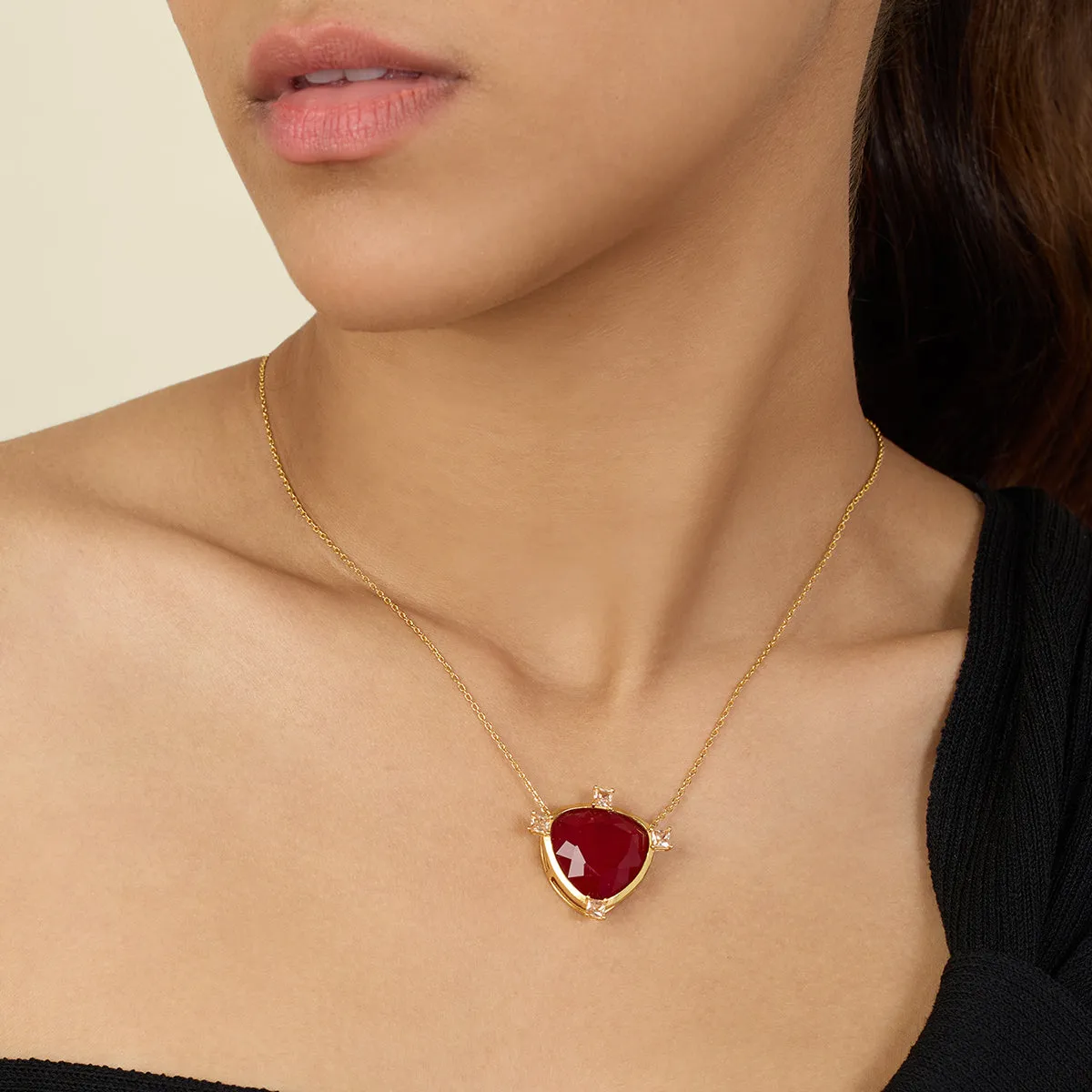 Ruby Mirros Layered Necklace