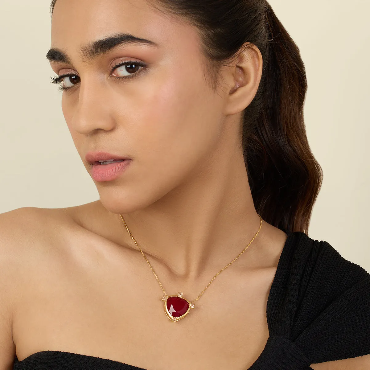 Ruby Mirros Layered Necklace