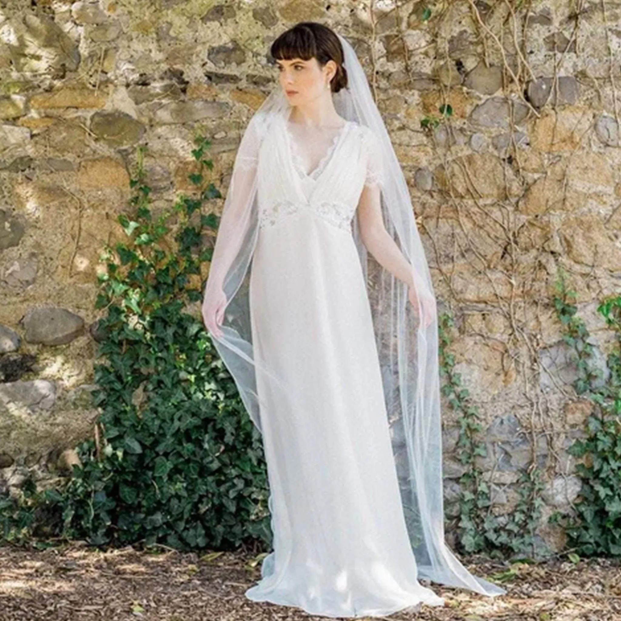 Zinnia, Single Layer Floor Length Tulle Veil