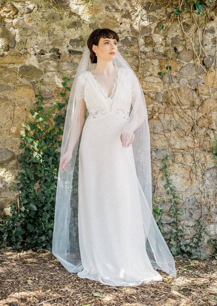 Zinnia, Single Layer Floor Length Tulle Veil