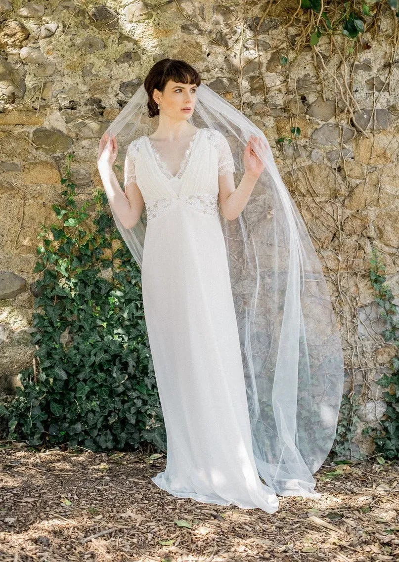 Zinnia, Single Layer Floor Length Tulle Veil
