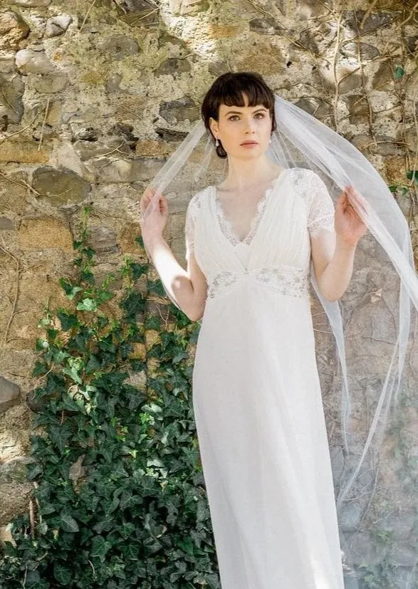 Zinnia, Single Layer Floor Length Tulle Veil