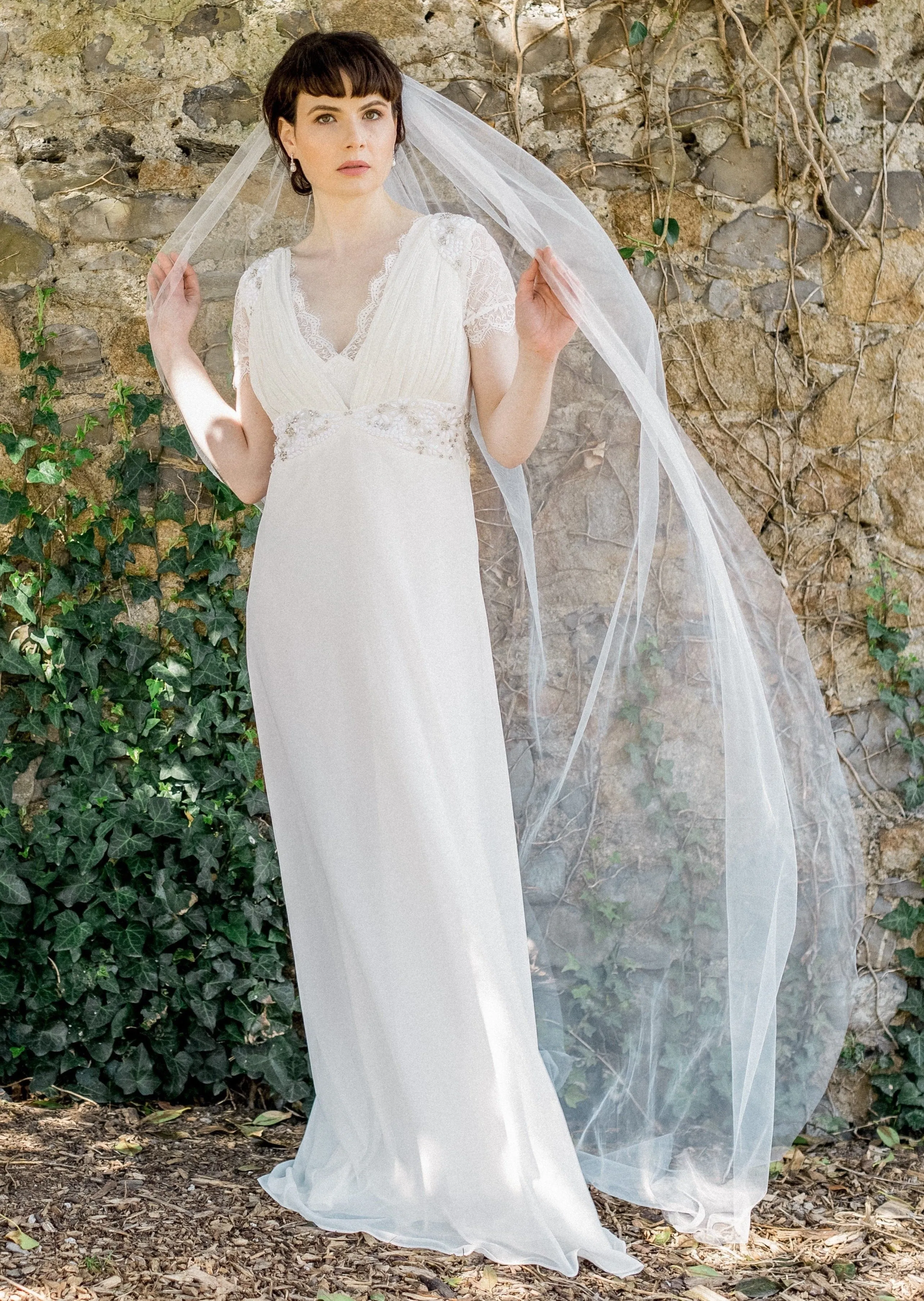 Zinnia, Single Layer Floor Length Tulle Veil